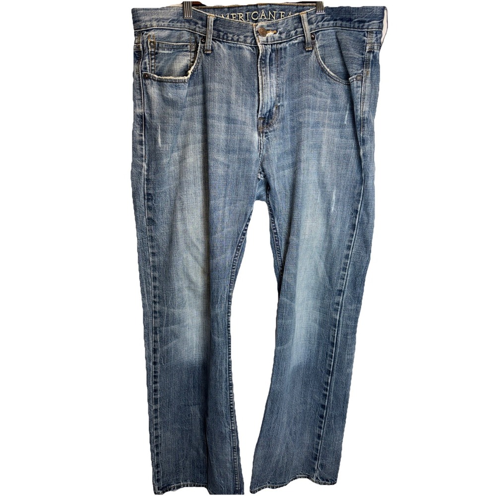 American Eagle jeans men's 36x32 loose baggy blue denim pants Y2K